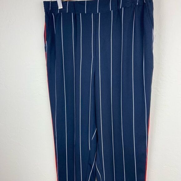 Anthropologie ett:twa Piped + Striped Navy Pant - Picture 3 of 8